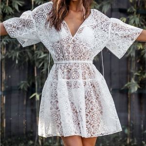Cupshe Brynlee Scoop Elastic Waist Short Cover-Up Dress